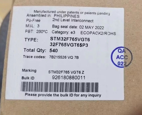Микроконтроллер MCU STM32H573IIT6 MCU 640KB 32-битный ARM Cortex-M33 с TrustZone