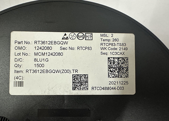 Комплексный микросхема RT3612EBGQW 2-фазный контроллер PWM с двойными интегрированными драйверами