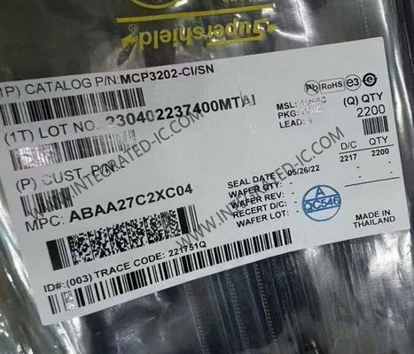 MCP3202-CI/SN интегральный микросхема 12-битный 100kSPS двойной канал аналоговый к цифровым преобразователям