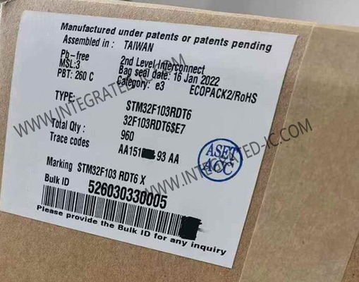 STM32F103RDT6 Микроконтроллер MCU Высокая плотность производительности ARM Cortex-M3 32-битный MCU