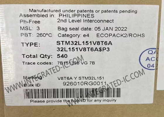 STM32L151V8T6A Микроконтроллер MCU 32MHz 32-битные одноядерные микроконтроллеры LQFP100