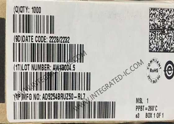 AD5254BRUZ50 Интегральная схема, микросхема, счетверенный 256-позиционный цифровой потенциометр с энергонезависимой памятью I2C