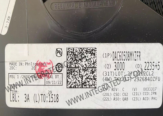 Чип интегральной схемы DAC60508MYZFR 8-канальные цифровые и аналоговые преобразователи DSBGA-16