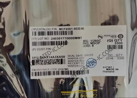Микросхема MCP4561-503E/MS Цифровой потенциометр 8-битный одноканальный цифровой потенциометр