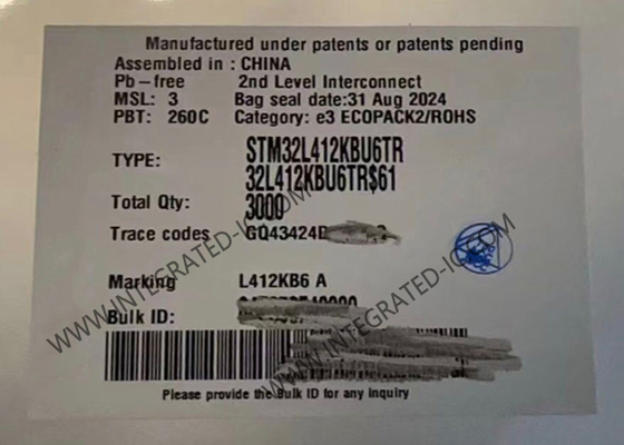 Микроконтроллер STM32L412KBU6TR MCU, высокопроизводительный 32-разрядный 80 МГц ARM Cortex-M4 MCU