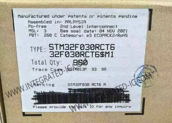 STM32F030RCT6 Микроконтроллер MCU с 256 кБ флэш-памятью 48 МГц часовой частотой и 51 В/С