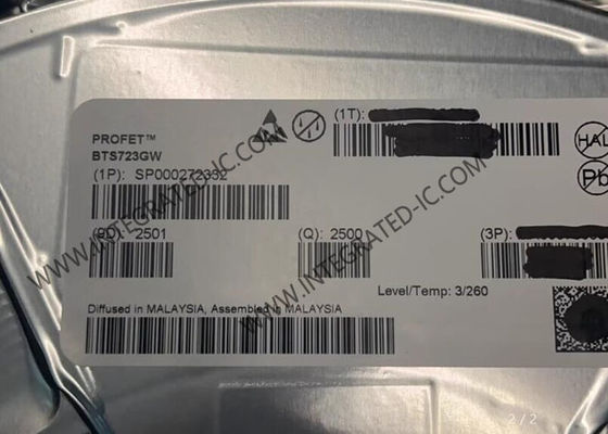 Интегральная схема BTS723GW, микросхема IC, интеллектуальный силовой выключатель высокого уровня от 7 В до 58 В с 2 выходами и током 2,9 А