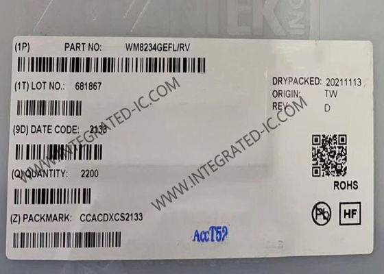 Интегральная схема WM8234GEFL/RV, 16-разрядный аналоговый интерфейс оцифровки, 6-канальный AFE