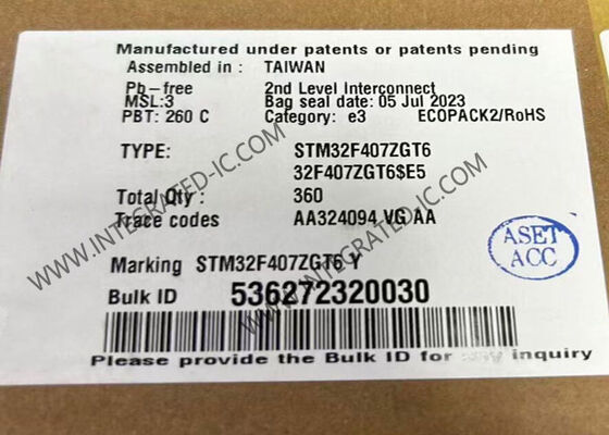 ВНЕЗАПНЫЕ микроконтроллеры Одно-ядра обломока STM32F407ZGT6 интегральной схемаы 1MB трицатидвухразрядные
