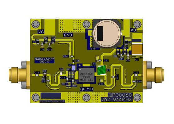 QPD0060PCB4B01 Встроенные решения 90W 48V GaN RF Power Transistor Evaluation Board