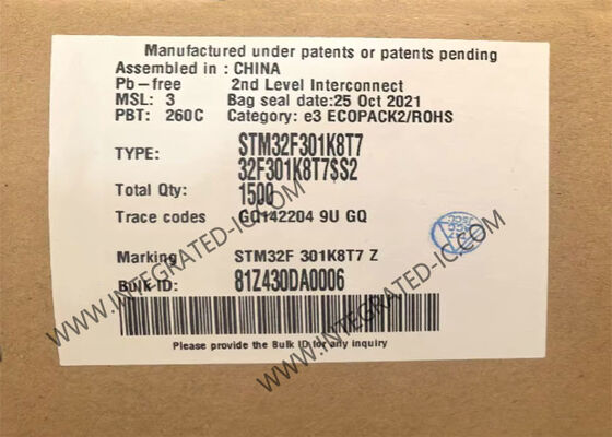 STM32F301K8T7 32-битный микроконтроллерный интерфейс с 72 МГц ARM Cortex M4 Core и 8-канальным ADC