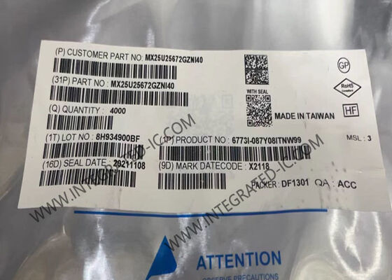 Микросхема памяти MX25U25672GZNI40, 256 Мбит, MXSMIO, последовательная NOR Flash память в корпусе 8-WSON для промышленного применения (-40℃ до +85℃)