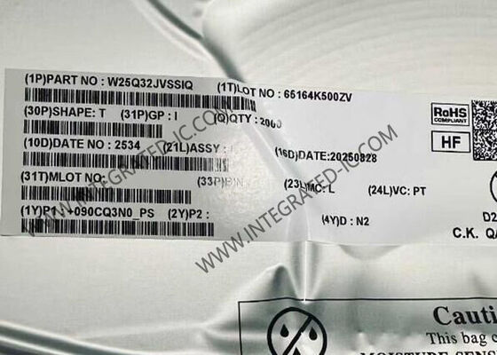 W25Q32JVSSIQ 32 Мбит 133 МГц NOR Flash Memory IC Chip SOIC8 Серия SpiFlash