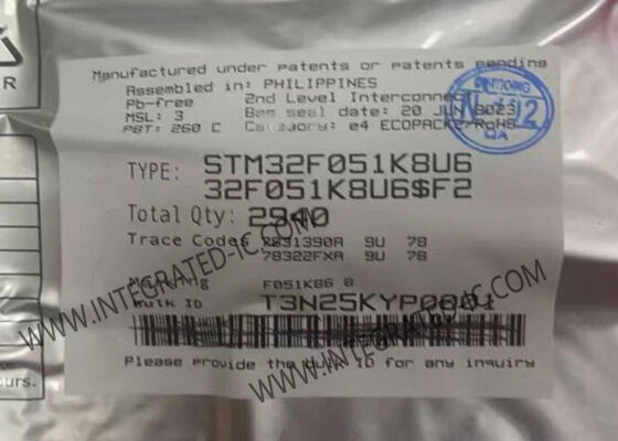 STM32F051K8U6 32-разрядный микроконтроллер MCU с CPU 48 МГц для основных встраиваемых приложений