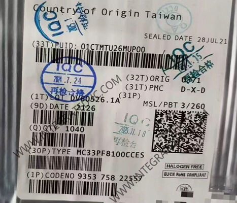 MC33PF8100CCES 12-канальный микросхема PMIC для высокопроизводительных приложений обработки с питанием 2,5 ~ 5,5 В