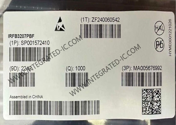 IRFB3207PBF N-Channel Power MOSFET Transistor с напряжением 75V и постоянным током 180A в пакете TO-220-3