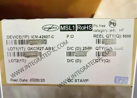 ICM-42607-C Высокопроизводительный 6-осевой датчик движения MEMS с низким энергопотреблением и разрешением АЦП 16 бит