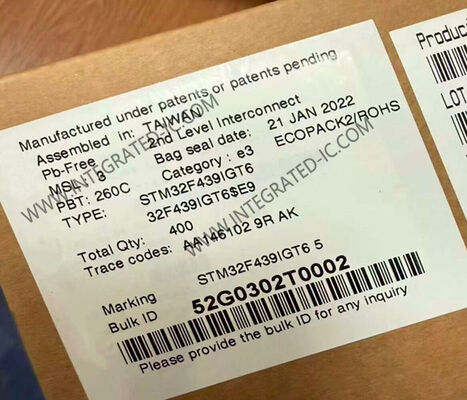 STM32F439IGT6 Микроконтроллер MCU с LQFP-176 пакетом, 12-битным ADC и 3,3V I / O напряжением встроенных процессоров чип