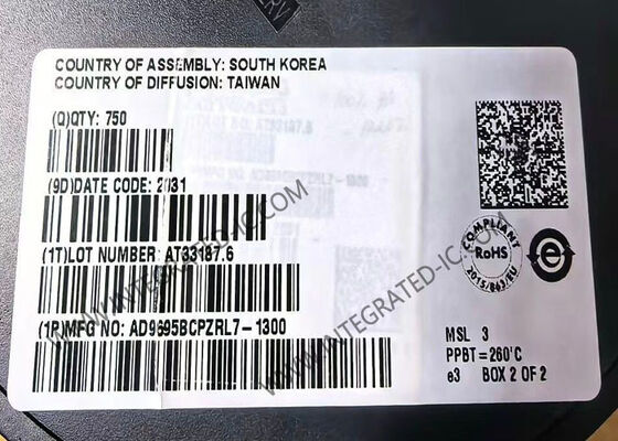 AD9695BCPZRL7-1300 интегральный микросхема 14-битный 1300 MSPS двойной аналогово-цифровой преобразователь