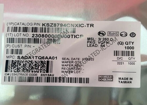 KSZ8794CNXIC Ethernet IC 4-портный управляемый Ethernet Switch Chip в пакете QFN-64