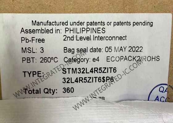 STM32L4R5ZIT6 Микроконтроллер MCU 32-битный одноядерный с 2 МБ флэш-памятью и 144-LQFP пакетом