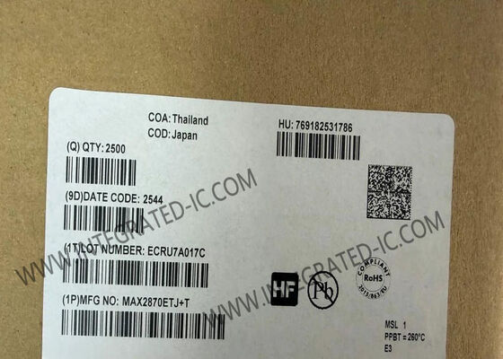MAX2870ETJ Ультраширокополосная фазозаключенная петля с управляемым напряжением осциллятором от 23,5 МГц до 6 ГГц низкофазный шум в режимах Fractional-N и Integer-N