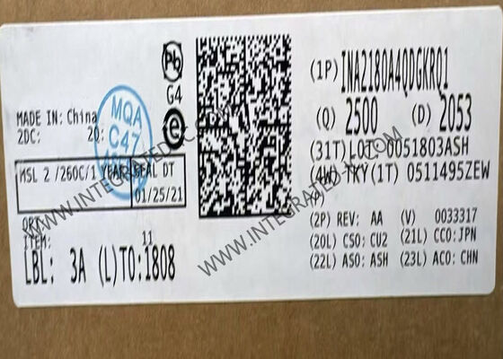 INA2180A4QDGKRQ1 26V 350kHz Автомобильный двухканальный усилитель токочувствительности интегральной схемы чип