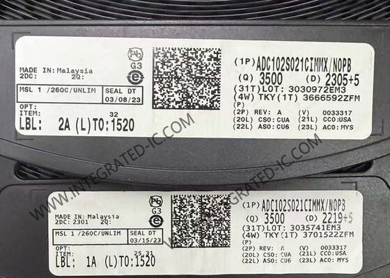 ADC102S021CIMMX интегральный микросхема чип 10-битный 2-канальный 200Ksps A/D преобразователь