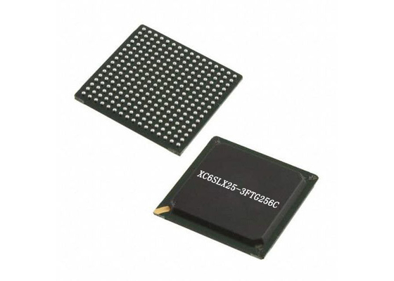 Интегрированный пакет держателя 256-LBGA Провод-скрепления FPGA IC IC XC6SLX25-3FTG256C поверхностный
