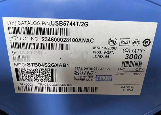 Интерфейс 56-VQFN USB 3,0 регулятора эпицентра деятельности USB обломока USB5744T/2G 4-Port интегральной схемаы