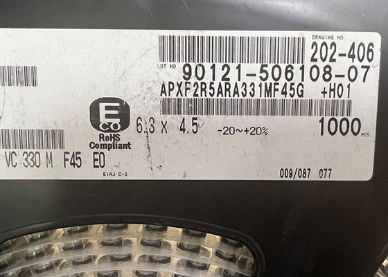Конденсаторы 12mOhm полимера обломока 330uF интегральной схемаы APXF2R5ARA331MF45G алюминиевые