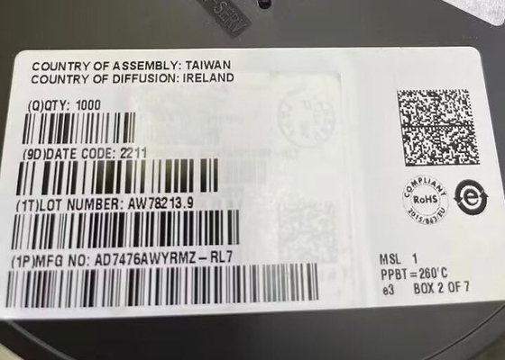 Аналог обломока AD7476AWYRMZ 12 интегральной схемаы сдержанный к цифровому преобразователю 8-MSOP