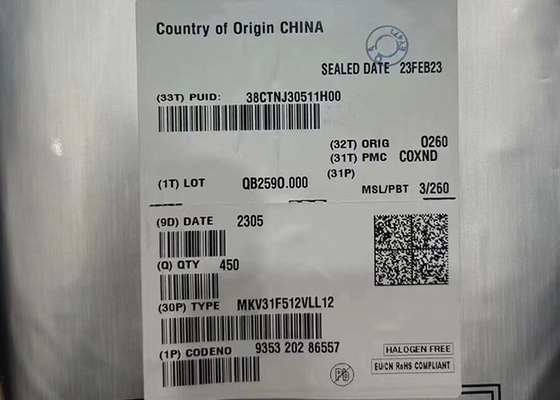 MKV31F512VLL12 Микроконтроллер IC 32-битный одноядерный 120MHz 512KB Встроенный