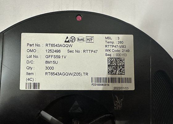 Чип интегральной схемы RT6543AGQW Высокоэффективный односинхронный контроллер PWM Buck