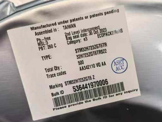 Пакет ядра STM32H7 144-LQFP бита IC STM32H723ZGT6 32 микроконтроллера одиночный