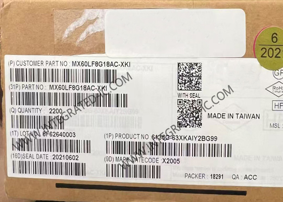 MX60LF8G18AC-XKI Память IC Чип 3V 8G-битная NAND Флэш-память IC VFBGA-63 пакет