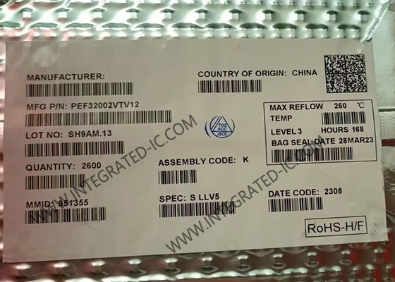 PEF32002VTV12 Чип интегральной схемы 144V Двухканальный CODEC/SLIC VQFN-68