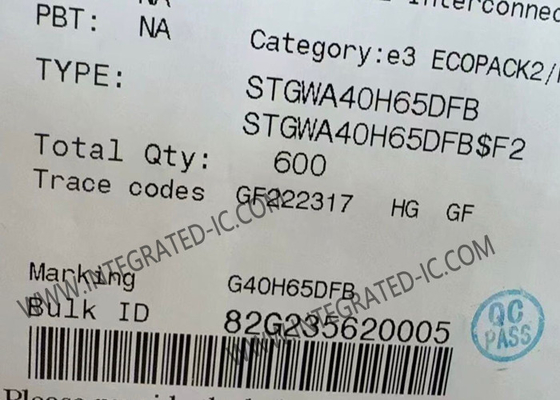 Чип интегральной схемы STGWA40H65DFB Транш-гейт-полевая остановка 650V IGBT транзистор