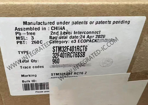LQFP64 вспышка микроконтроллера MCU 256KB Одно-ядра пакета STM32F401RCT6 трицатидвухразрядная