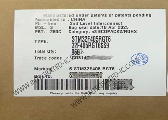 Микроконтроллеры IC 64-LQFP Одно-ядра 168MHz РУКИ M4 STM32F405RGT6 MCU трицатидвухразрядные