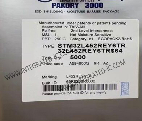 Ядр 64-UFBGA IC 32Bit микроконтроллера микроконтроллера MCU STM32L452REY6TR одиночное