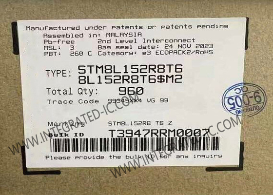 STM8L152R8T6 Микроконтроллер MCU Сверхнизкомощный 8-битный 16МГц MCU с интегрированной EEPROM