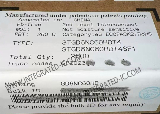 STGD6NC60HDT4 Интегральная схема чипа 600В N-канальные силовые IGBT транзисторы