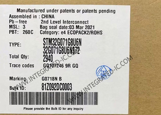 Микроконтроллер STM32G071G8U6N MCU 32-разрядный микроконтроллер 64 МГц STM32 Основной MCU