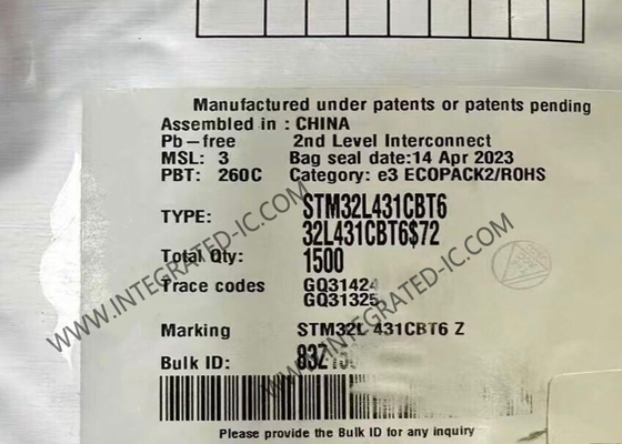 STM32L431CBT6 Микроконтроллер MCU Сверхнизкомощный ARM Cortex-M4 32-битный MCU 80MHz