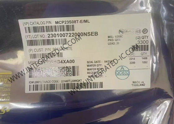 Интегральная схема MCP23S08T-E/ML, 8-битный расширитель ввода/вывода SPI с последовательным интерфейсом