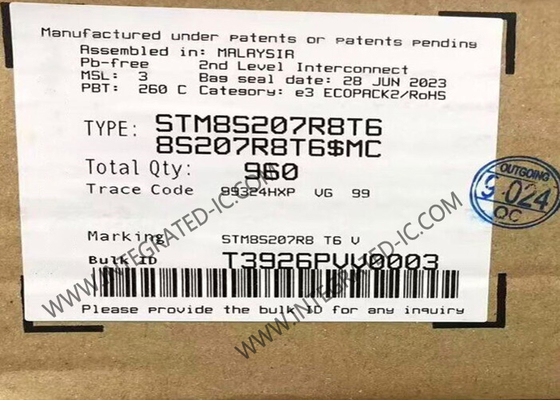 Микроконтроллер STM8S207R8T6 MCU 8-бит 24 МГц с интегрированной EEPROM