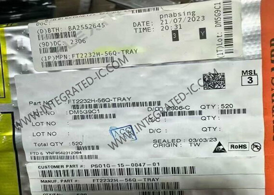 Чип интегральной схемы FT2232H-56Q 70mA Двойной высокоскоростной контроллер USB VQFN56