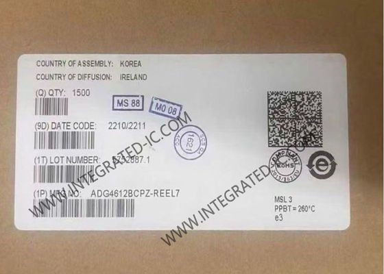 ADG4612BCPZ Интегральная схема с сопротивлением открытого канала 50 мОм, 4-канальные четырехполюсные однопереключающие (SPST) ключи и максимальным сопротивлением открытого канала 6.1 Ом