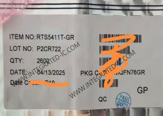 Интегральная схема RTS5411T-GR, контроллер USB 3.0 Super-Speed 4-портового HUB в корпусе QFN-76